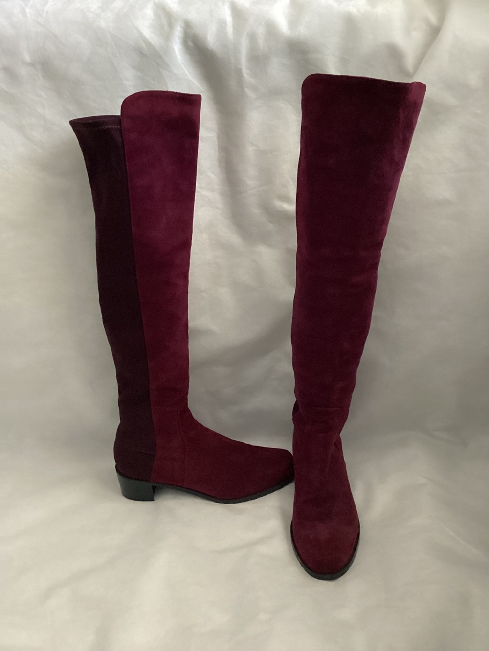 Stuart Weitzman Reserve Over-the-Knee Suede Leather Boots, Size 8.5